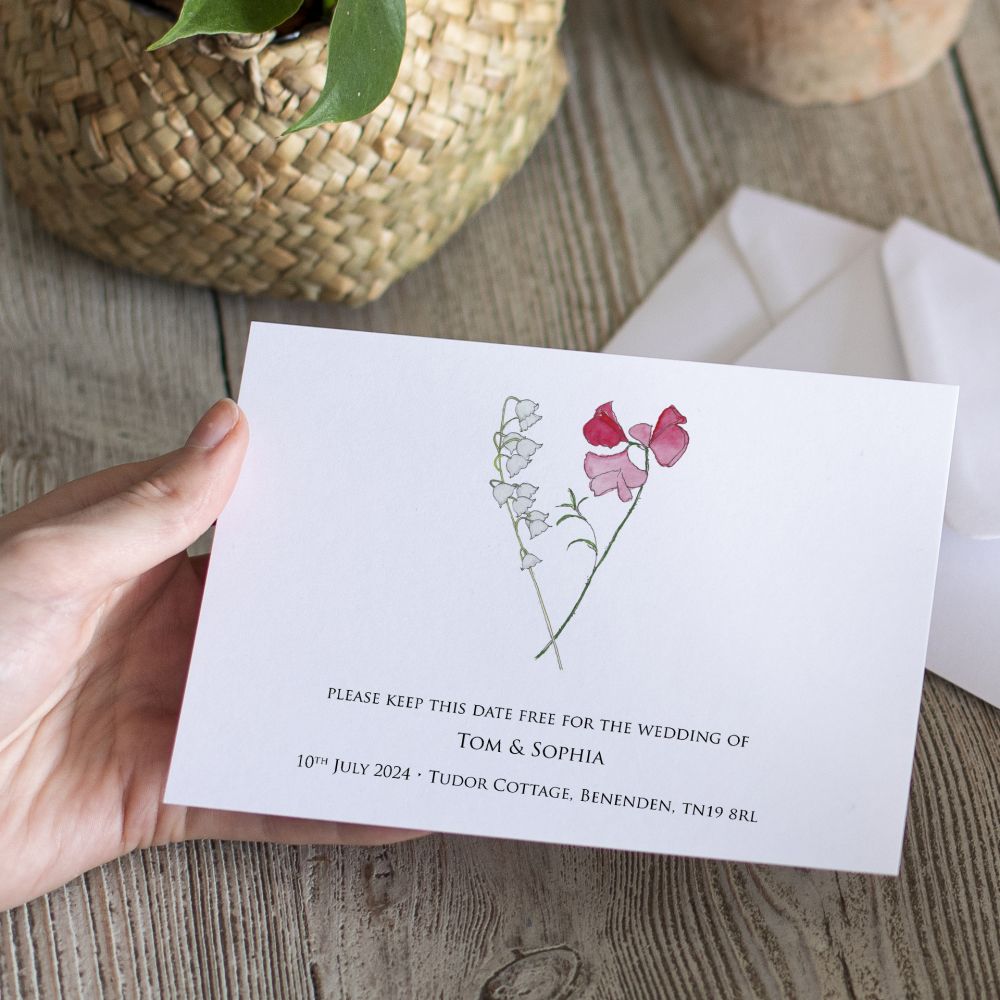 Couple'S Birth Flower Save The Date Cards | This Is Nessie