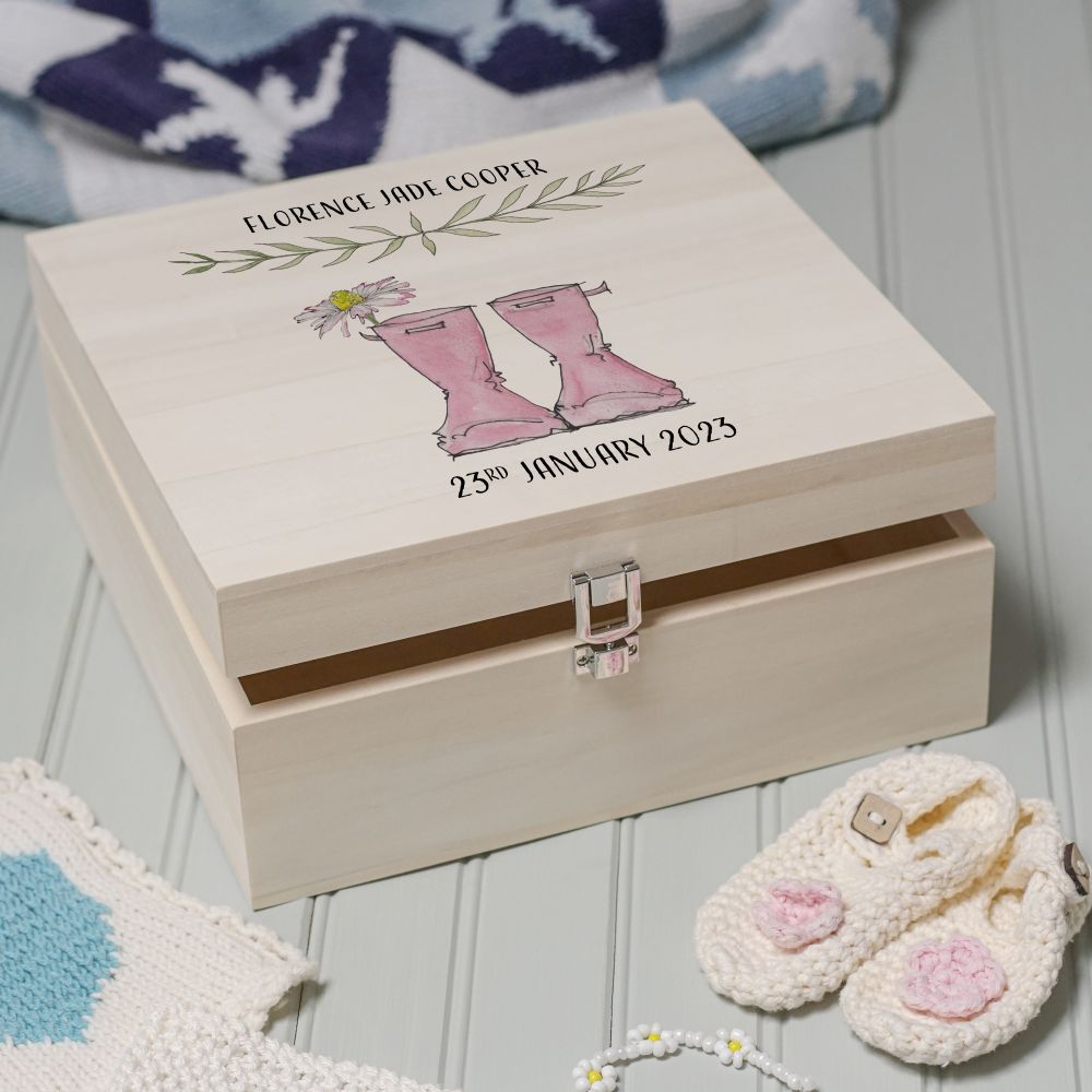 Personalised Wellington Boot Box