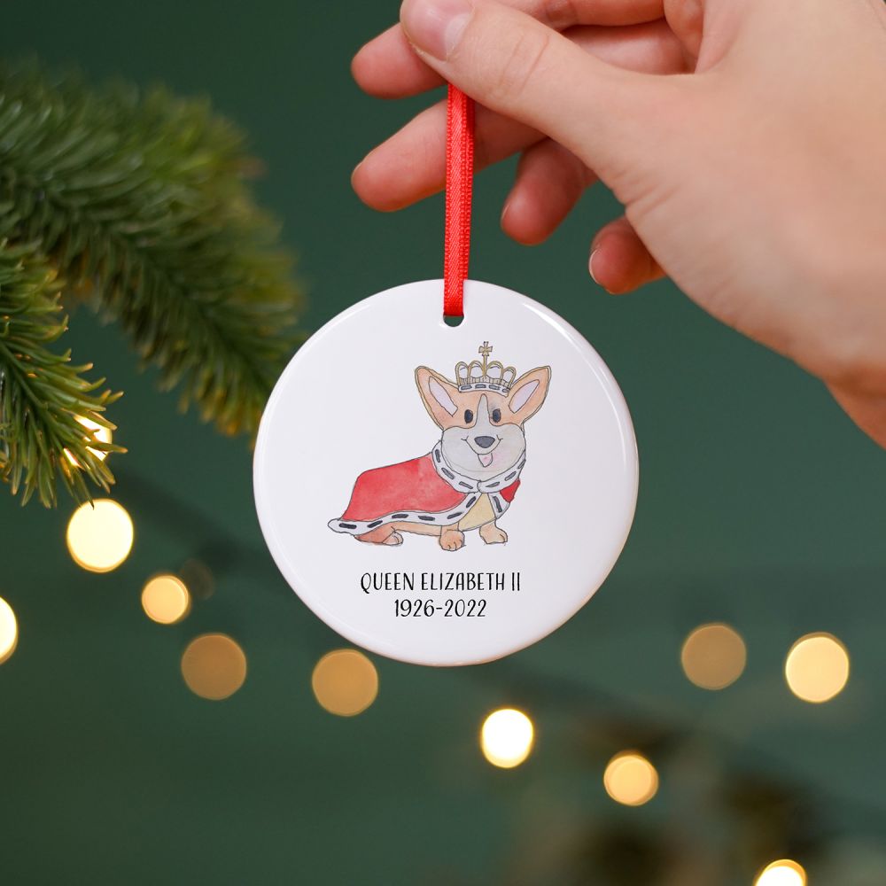 queen and corgi christmas decoration